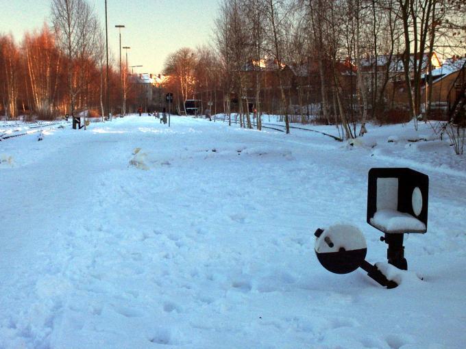 Eisenbahndings im Schnee