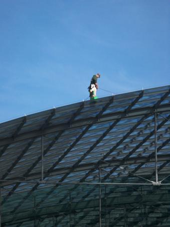 Der vielbeschäftigte Fensterputzer